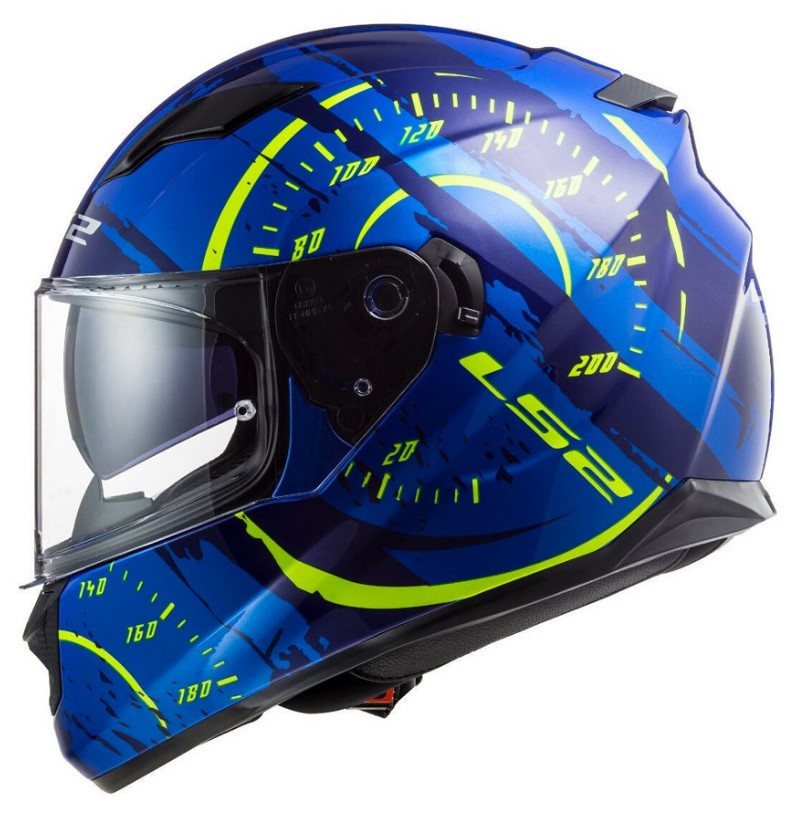 Мотошлем LS2 FF320 Stream Evo Tacho Gloss Blue H-V Yellow
