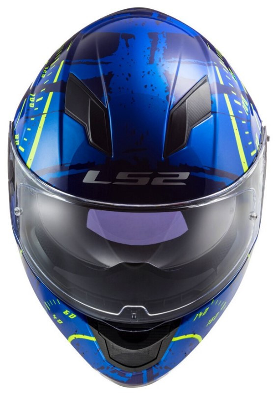 Мотошлем LS2 FF320 Stream Evo Tacho Gloss Blue H-V Yellow