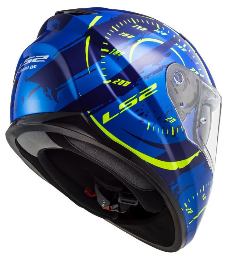 Мотошлем LS2 FF320 Stream Evo Tacho Gloss Blue H-V Yellow
