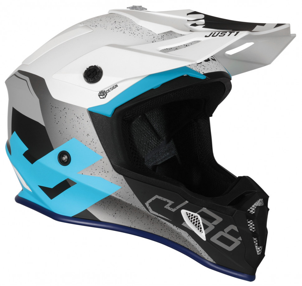 Мотошлем Just1 J38 Korner Light Blue/White