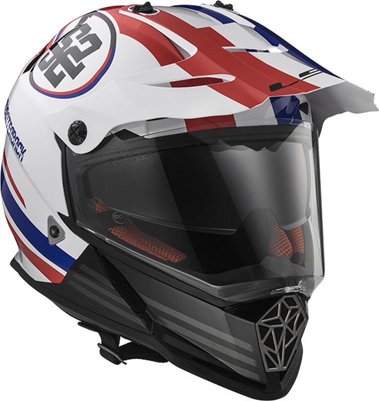 Мотошлем LS2 MX436 Pioneer Quaterback White/Red/Blue