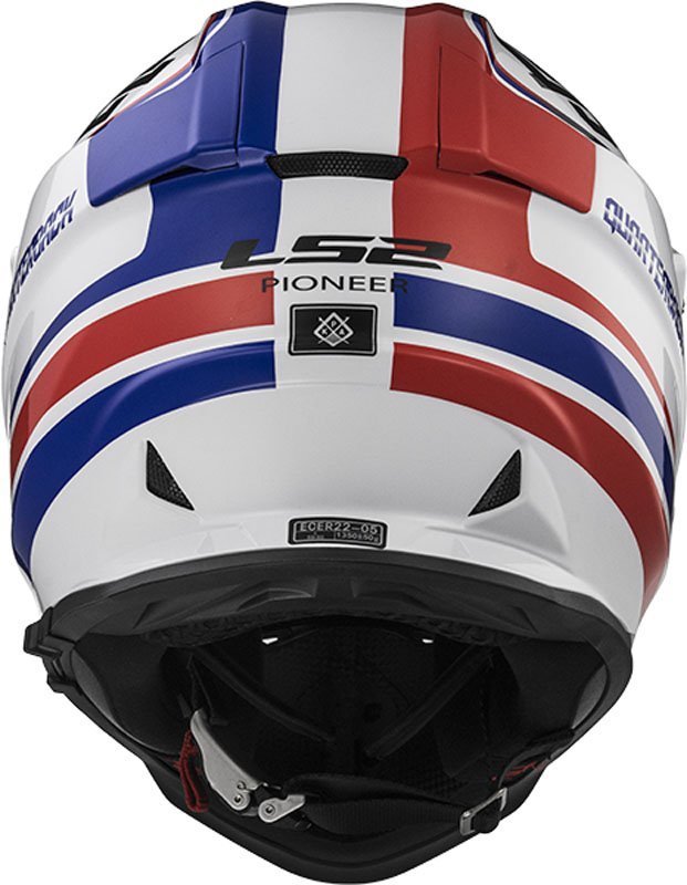 Мотошлем LS2 MX436 Pioneer Quaterback White/Red/Blue