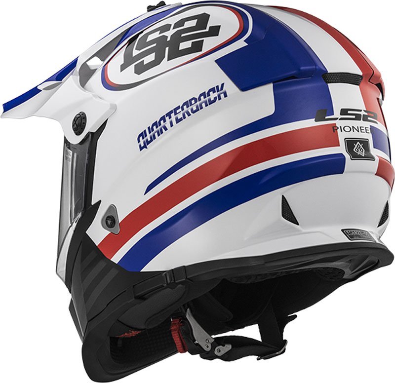 Мотошлем LS2 MX436 Pioneer Quaterback White/Red/Blue