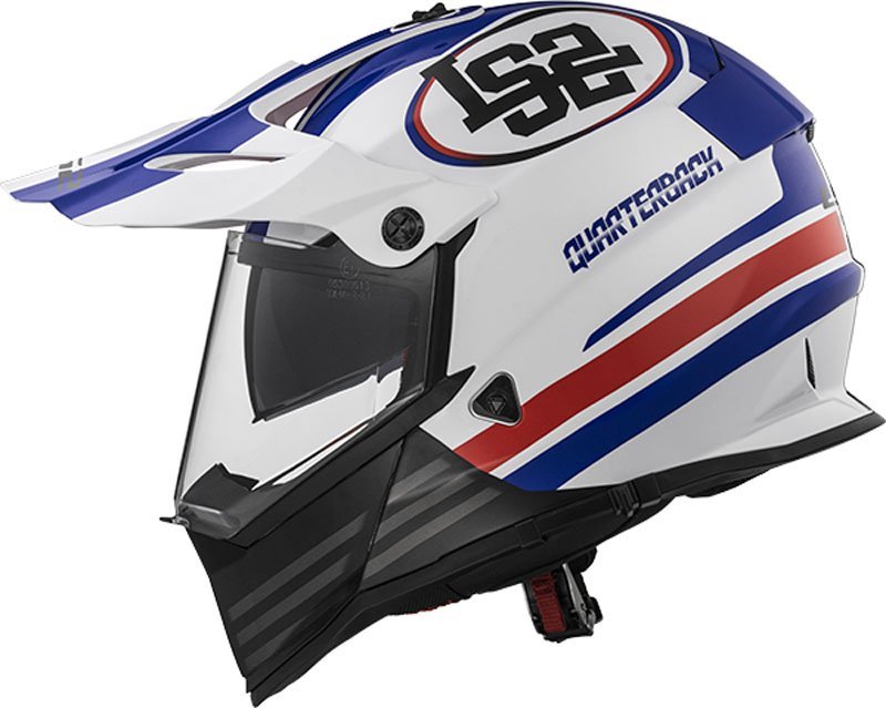 Мотошлем LS2 MX436 Pioneer Quaterback White/Red/Blue