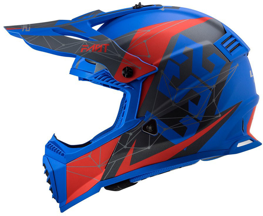 Мотошлем LS2 MX437 Fast Evo Alpha Matt Blue