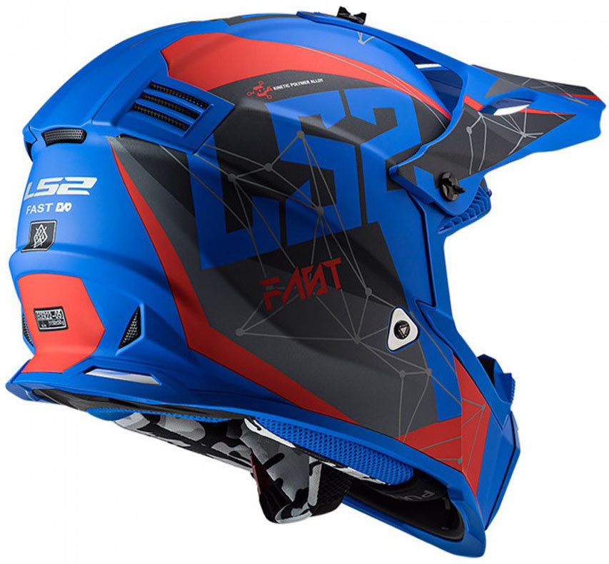 Мотошлем LS2 MX437 Fast Evo Alpha Matt Blue