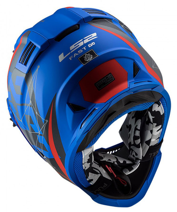 Мотошлем LS2 MX437 Fast Evo Alpha Matt Blue