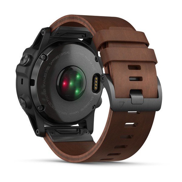 Спортивні годинник Garmin Fenix 5X Plus Sapphire Slate Grey with Brown Leather Band (010-01989-03)
