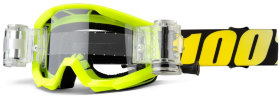 Детские мото очки 100% Strata JR Mud Neon Yellow Roll-Off Clear Lens (50520-004-02)