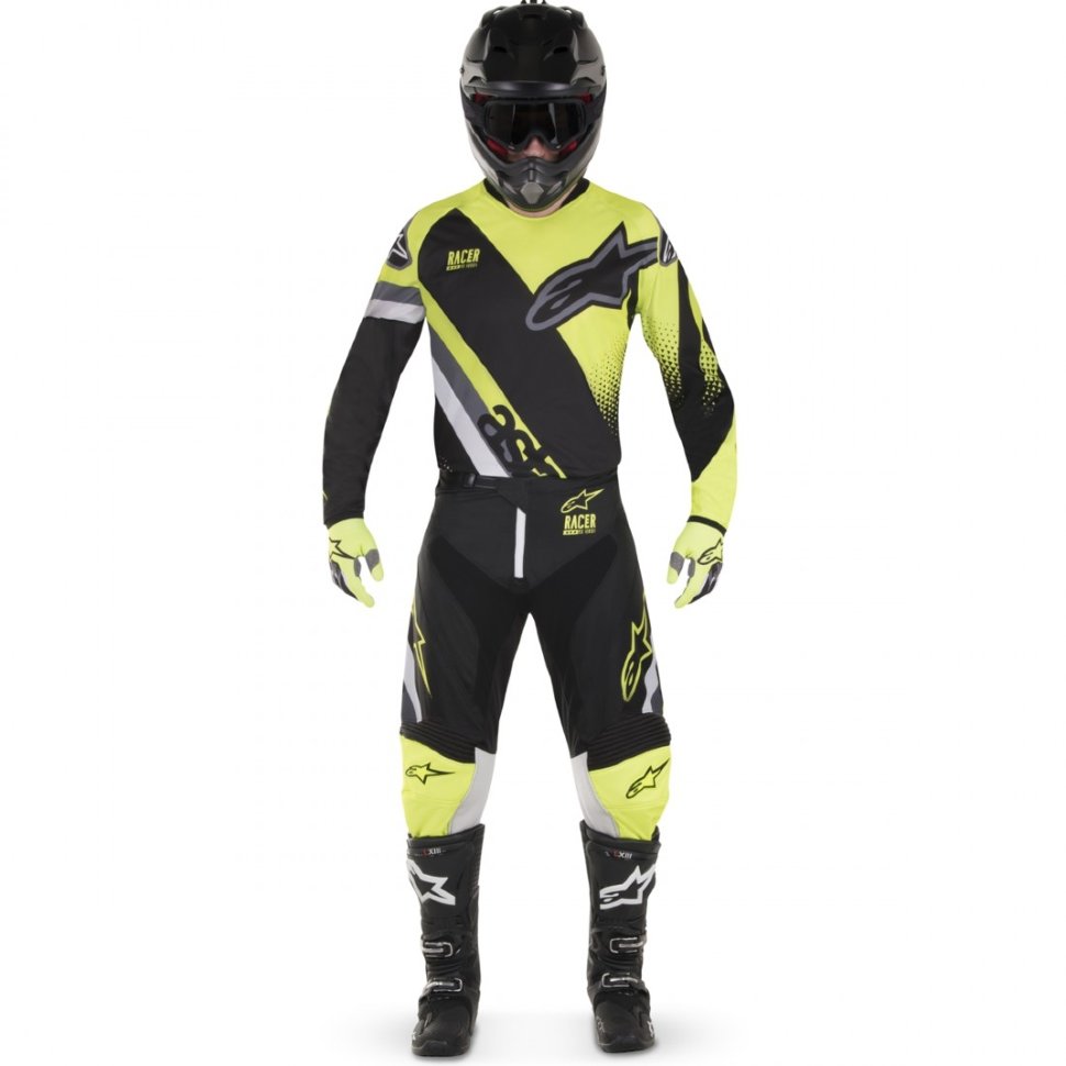 Мотоштани Alpinestars New Racer Supermatic Black /Yellow /Grey
