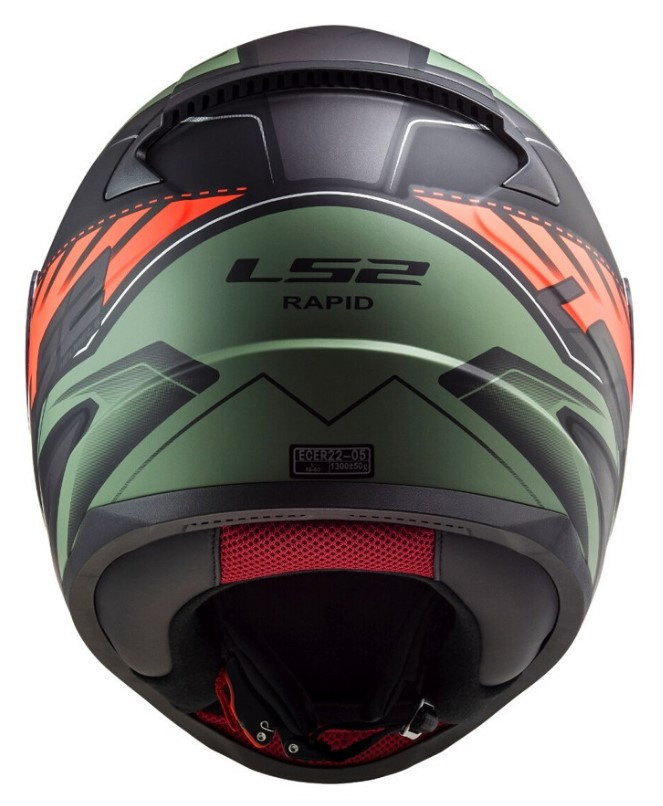 Мотошлем LS2 FF353 Rapid Gale Matt Black Red Matt Green