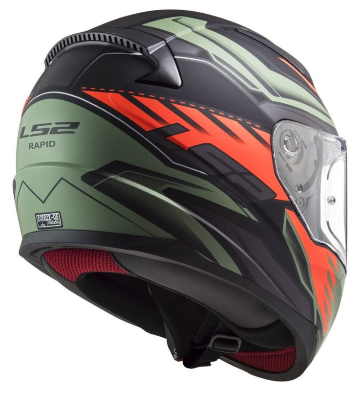 Мотошлем LS2 FF353 Rapid Gale Matt Black Red Matt Green