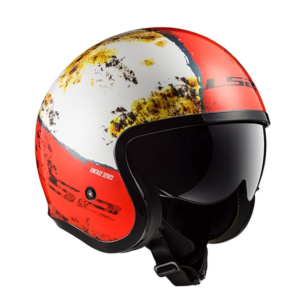 Мотошлем LS2 OF599 Spitfire Rust White/Red