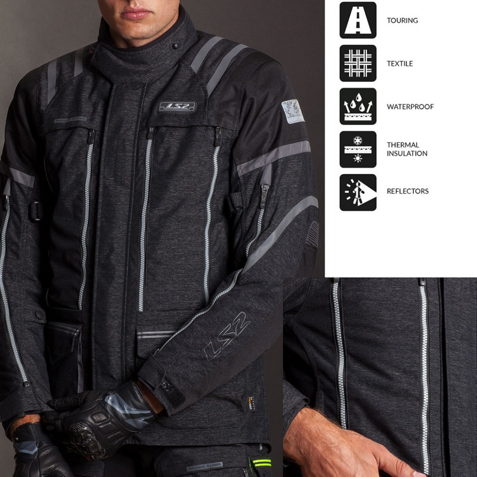 Мотокуртка LS2 Nevada Man Jacket Black/HI-V Yellow