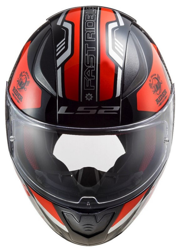 Мотошлем LS2 FF353 Rapid Stratus Gloss Black Red Silver