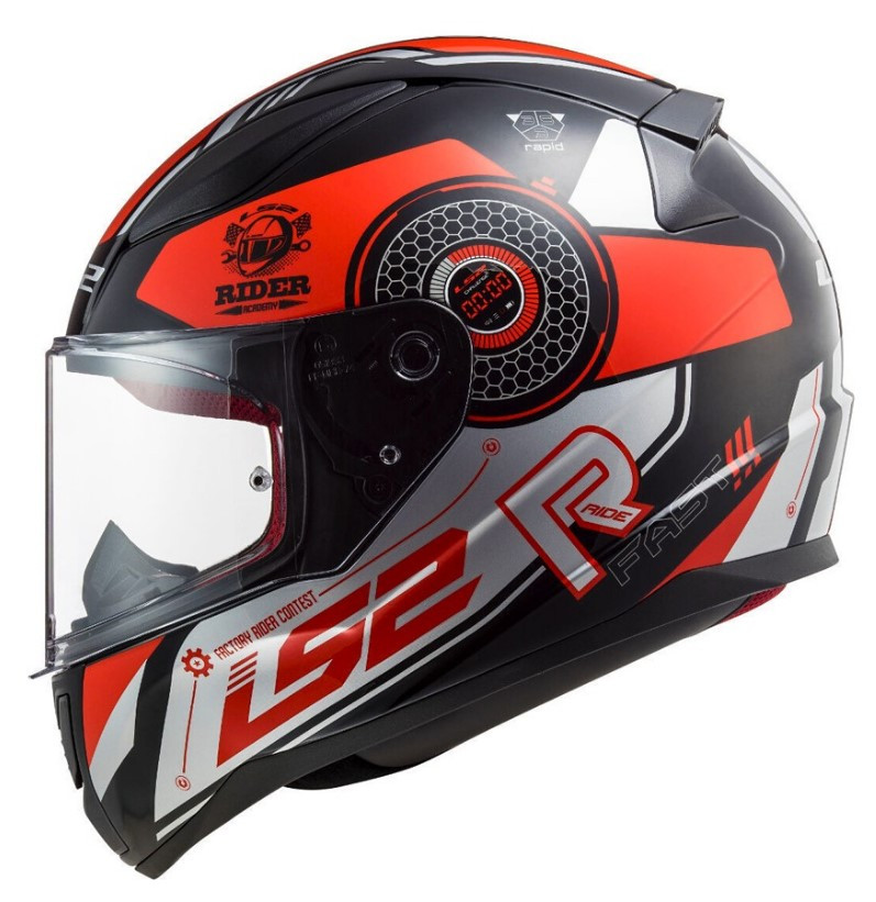 Мотошлем LS2 FF353 Rapid Stratus Gloss Black Red Silver