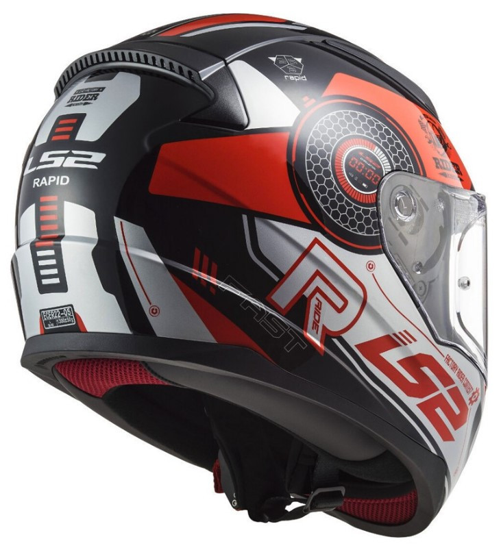 Мотошлем LS2 FF353 Rapid Stratus Gloss Black Red Silver
