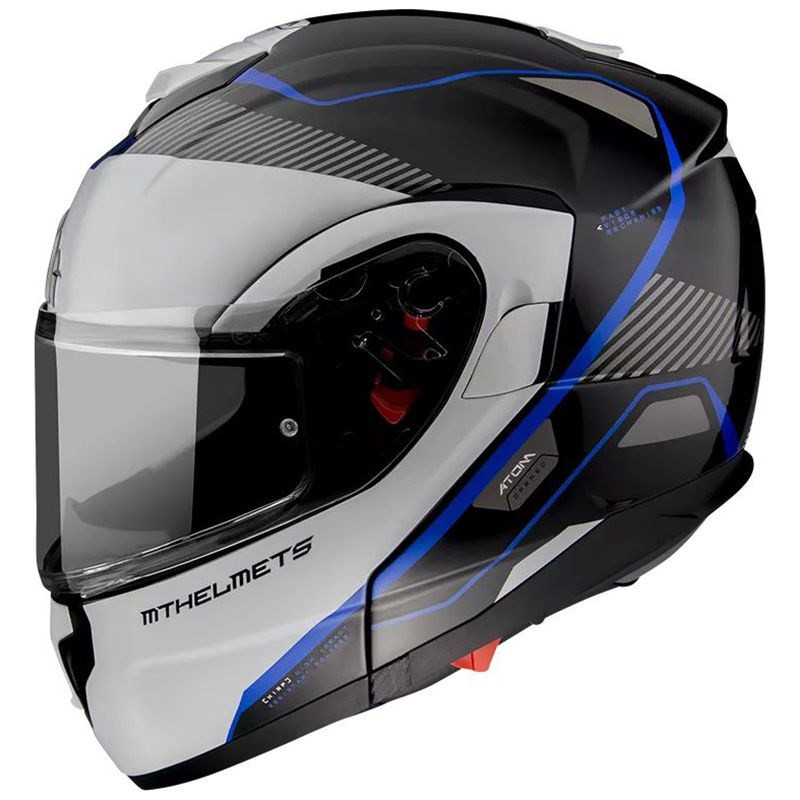 Мотошлем MT Helmets Atom FU401 SV White/Grey/Blue