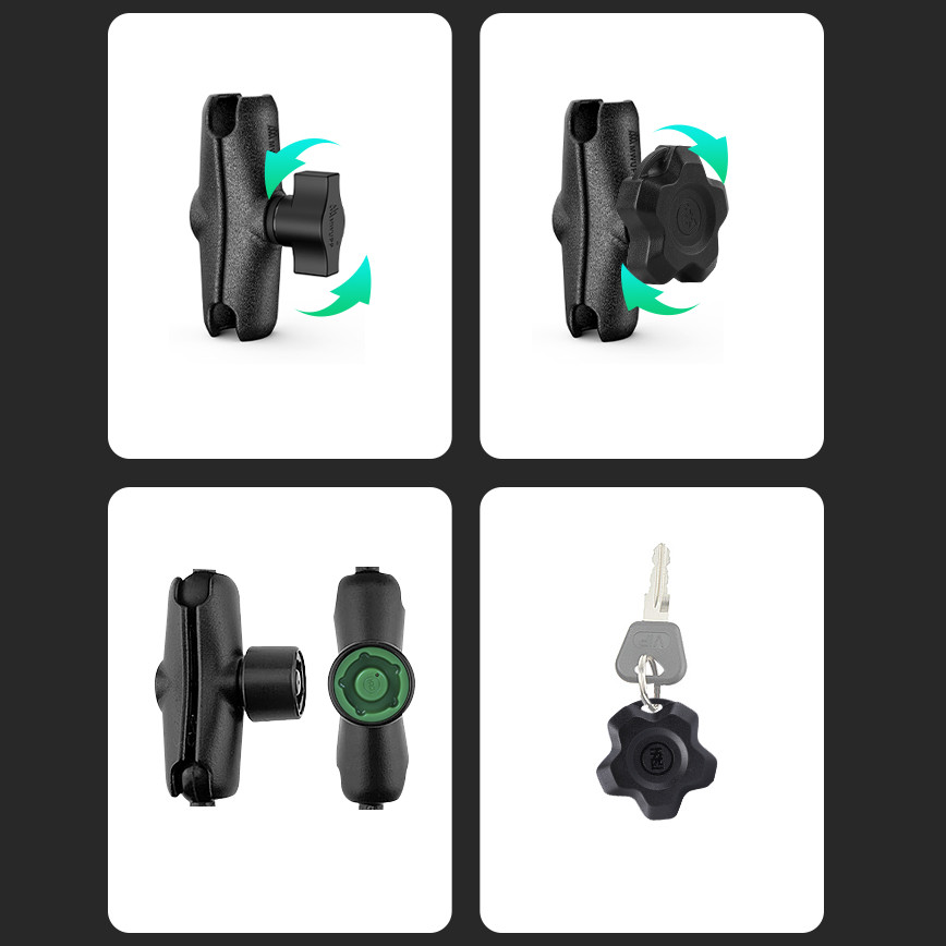 Замок для шарнирных кронштейнов с ключем OsoPro Mounts (RAM совместимо) (FB020)