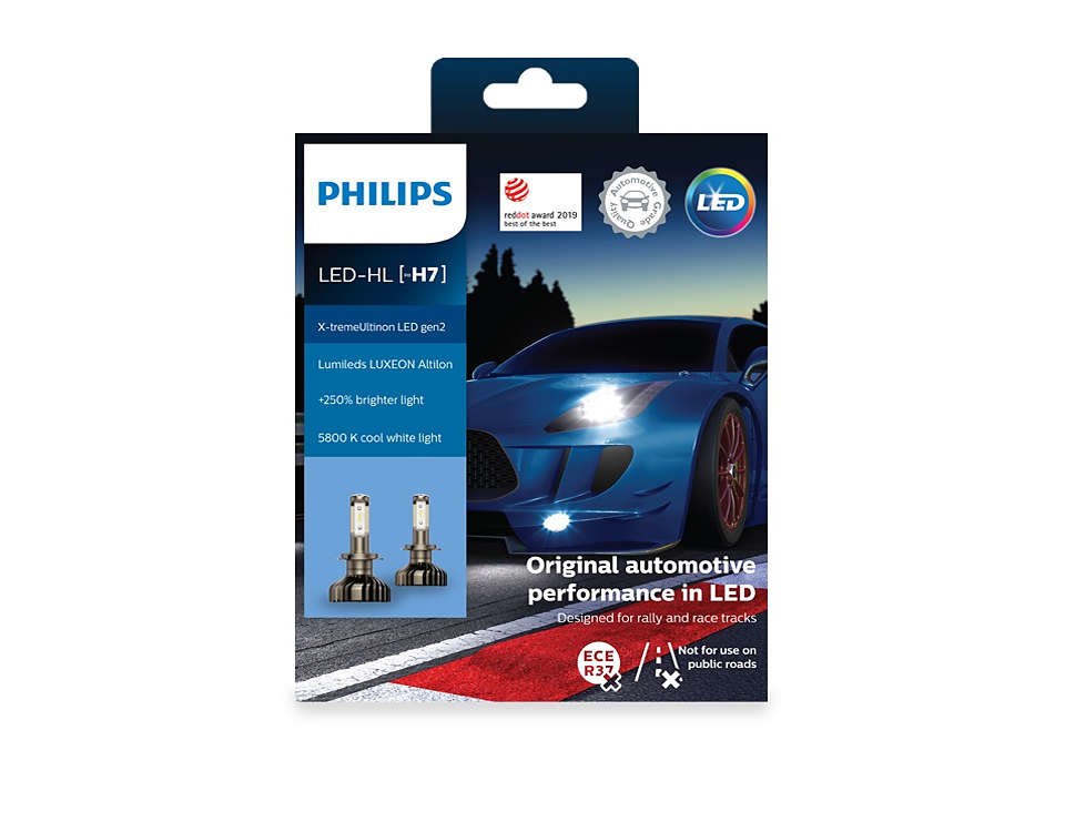 LED лампи комплект Philips H7 X-treme Ultinon + 250% (11972XUWX2)