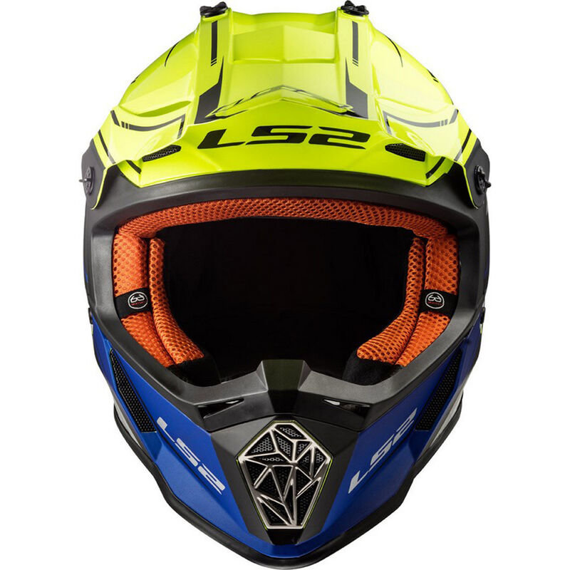 Мотошлем LS2 MX437 Fast Core Matt Black Hi Vis Yellow