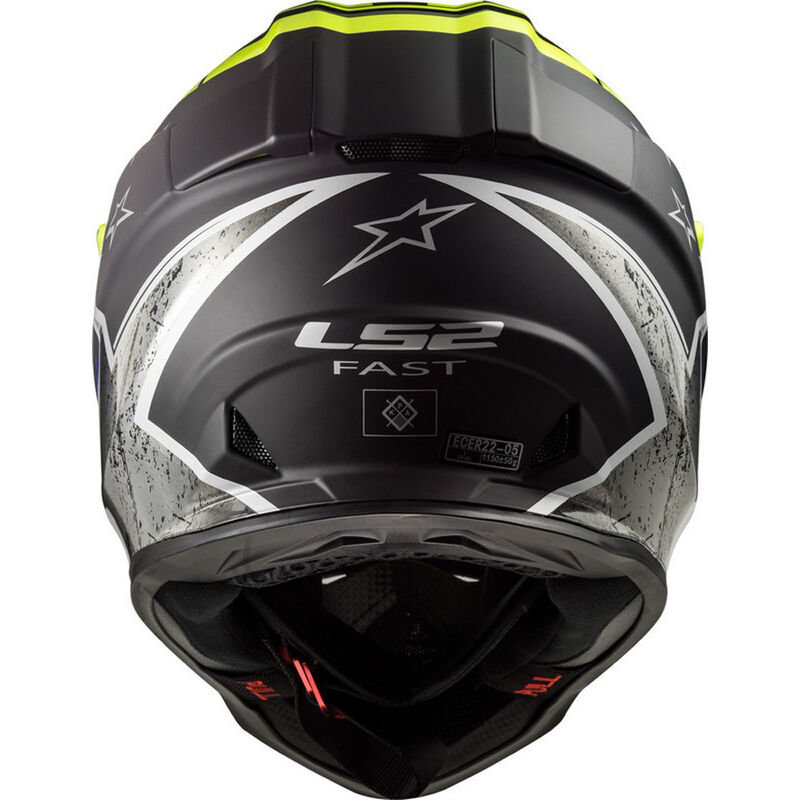Мотошлем LS2 MX437 Fast Core Matt Black Hi Vis Yellow