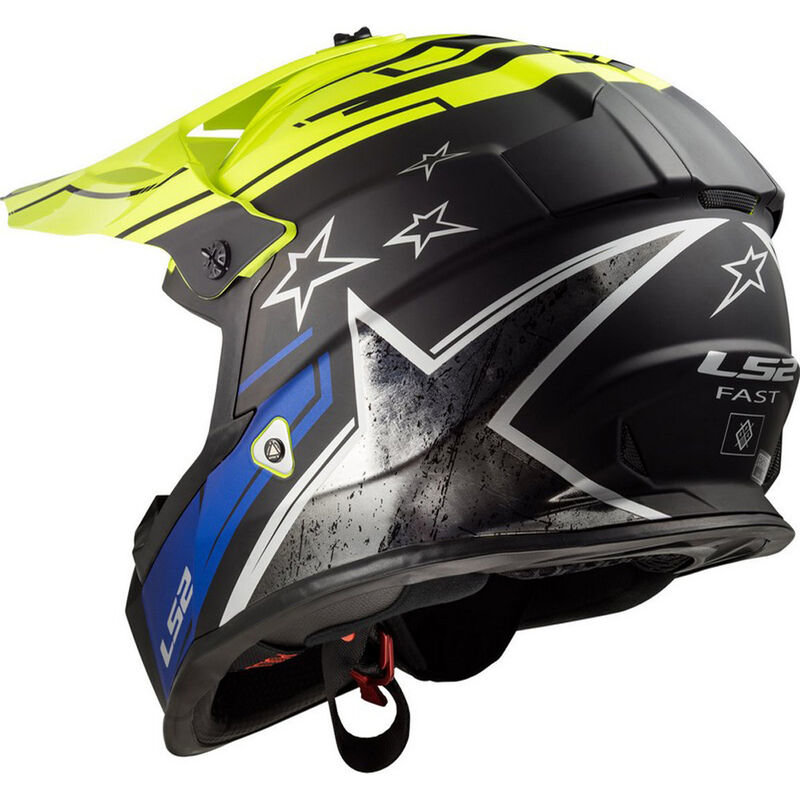 Мотошлем LS2 MX437 Fast Core Matt Black Hi Vis Yellow