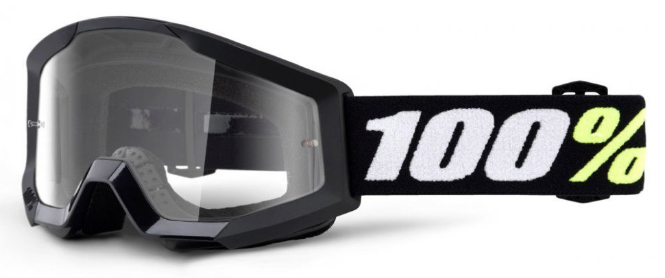 Детские мото очки 100% Strata Mini Black Clear Lens (50600-001-02)