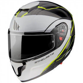 Мотошлем MT Helmets Atom FU401 SV White/Grey/Yellow