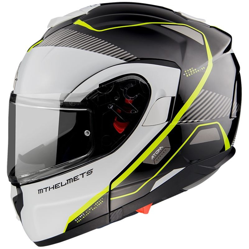Мотошлем MT Helmets Atom FU401 SV White/Grey/Yellow