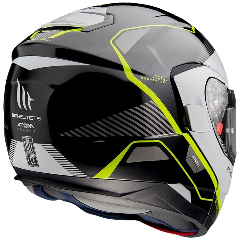 Мотошлем MT Helmets Atom FU401 SV White/Grey/Yellow