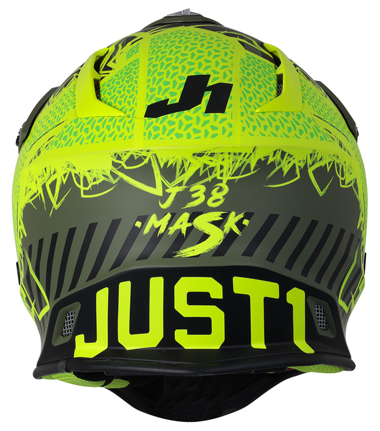 Мотошолом Just1 J38 Mask Fluo Yellow/ Black/ Green Matt