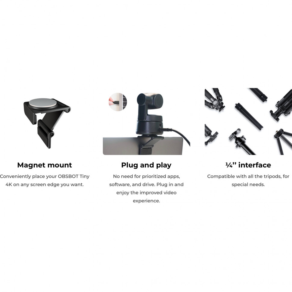 Розумна веб-камера OBSBOT Tiny-4K (OBSBOT-TINY4K)