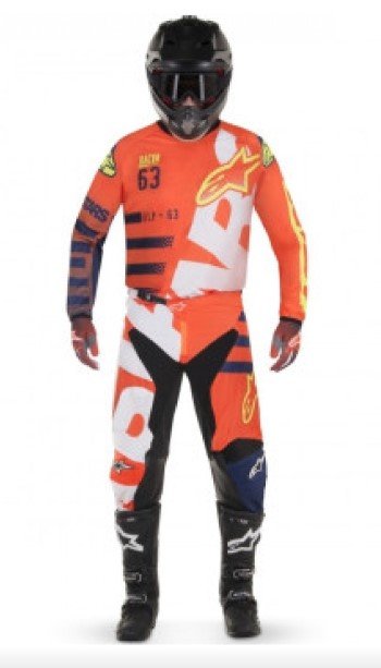 Мотоштаны Alpinestars Racer Braap Orange/Blue/White