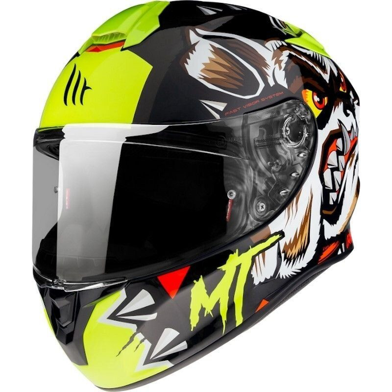 Мотошолом MT Helmets Targo Crazydog Yellow
