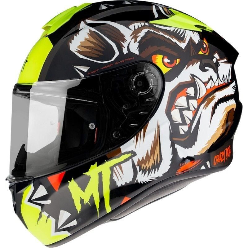Мотошлем MT Helmets Targo Crazydog Yellow