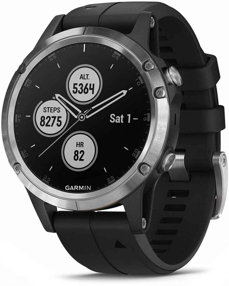 Спортивные часы Garmin Fenix 5 Plus Silver with Black Band (010-01988-11)