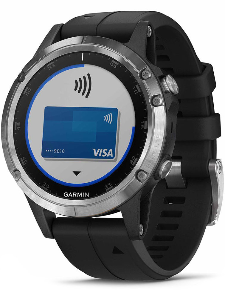 Спортивные часы Garmin Fenix 5 Plus Silver with Black Band (010-01988-11)