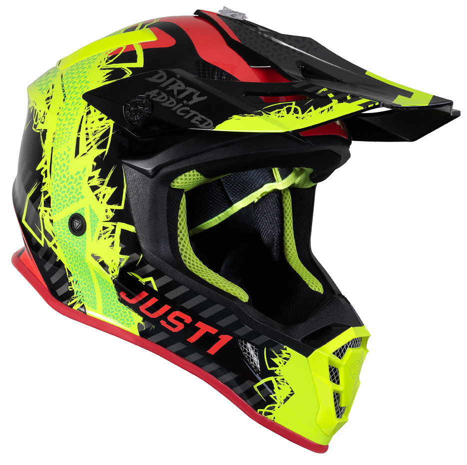 Мотошлем Just1 J38 Mask Fluo Yellow/Red/Black