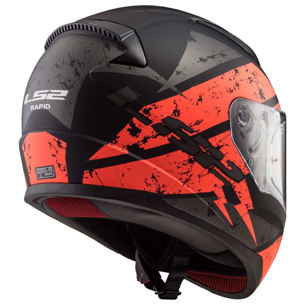 Мотошлем LS2 FF353 Rapid Deadbolt Matt Black/Orange