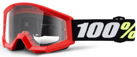 Детские мото очки 100% Strata Mini Red Clear Lens (50600-003-02)