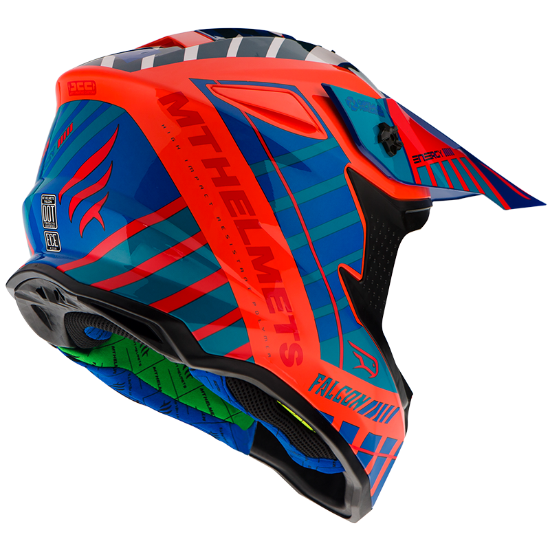 Мотошлем MT Helmets Falcon Energy Orange/Blue/White
