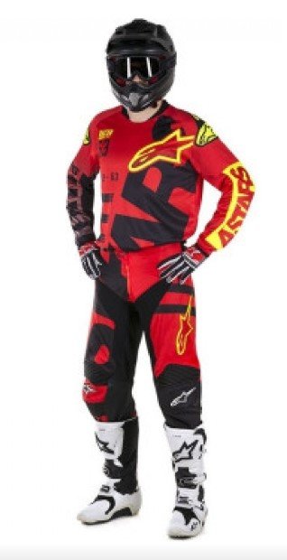 Мотоштаны Alpinestars Racer Braap Red/Black/Yell Fluo