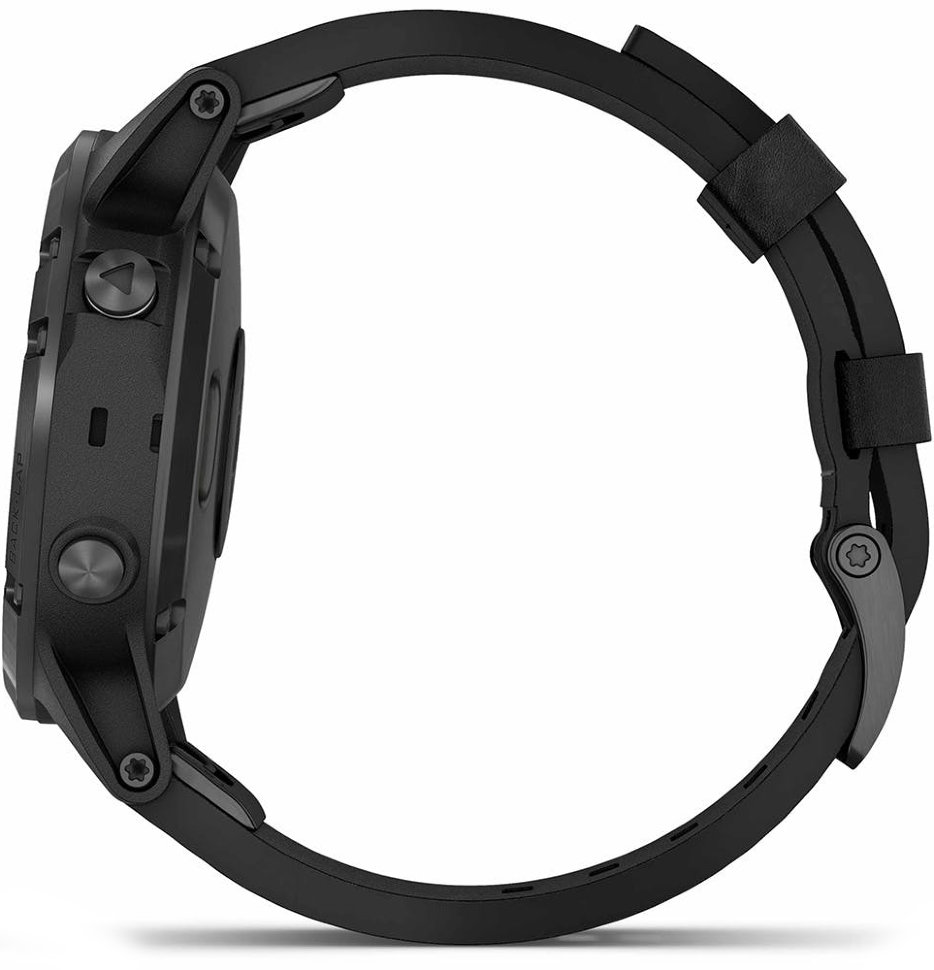 Спортивные часы Garmin Fenix 5 Plus Sapphire Black with Leather Band (010-01988-07)