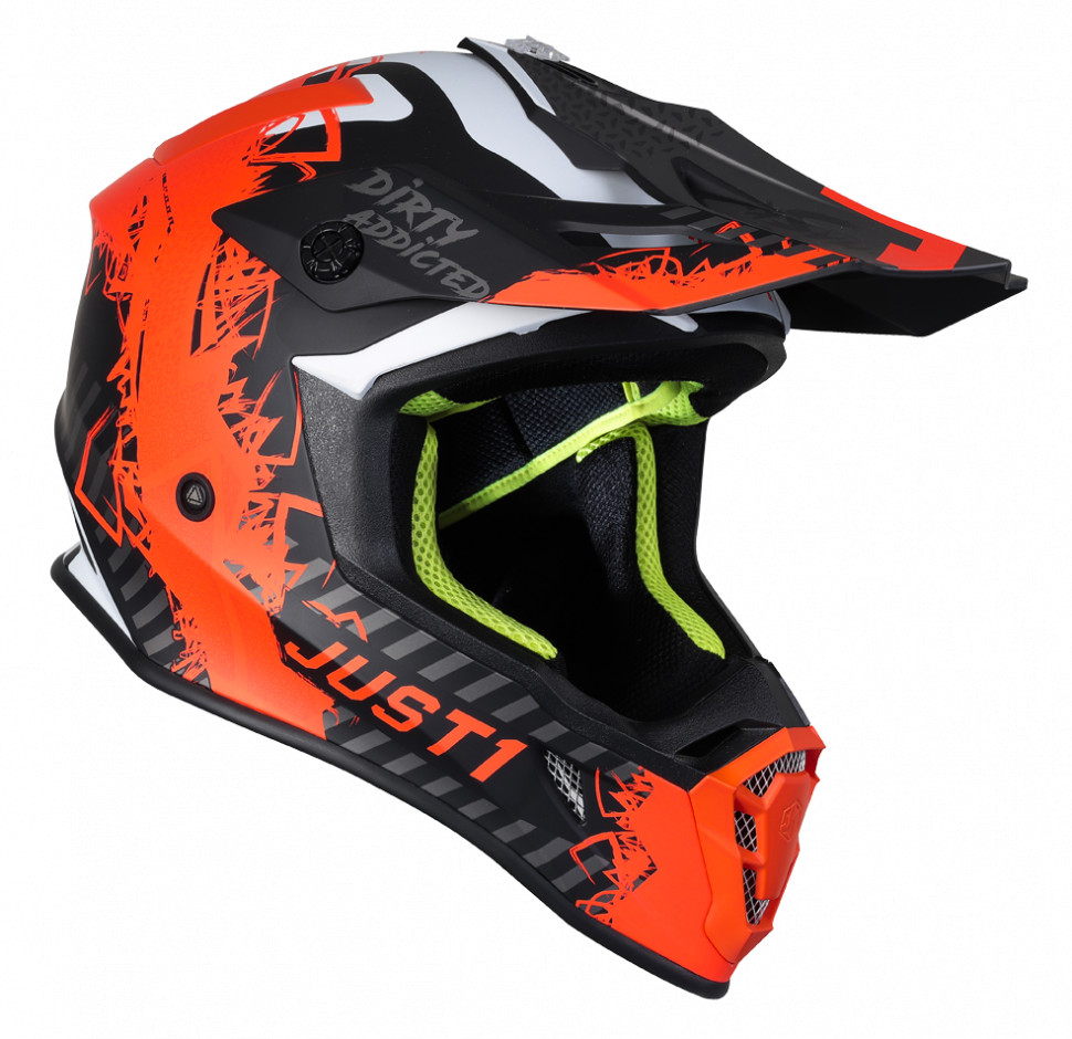 Мотошолом Just1 J38 Mask Fluo Orange/Titanium Black Matt
