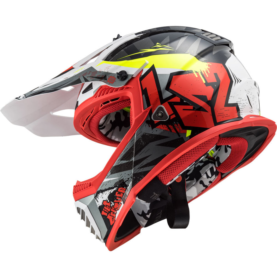 Мотошлем LS2 MX437 Fast Evo Crusher Black/Red