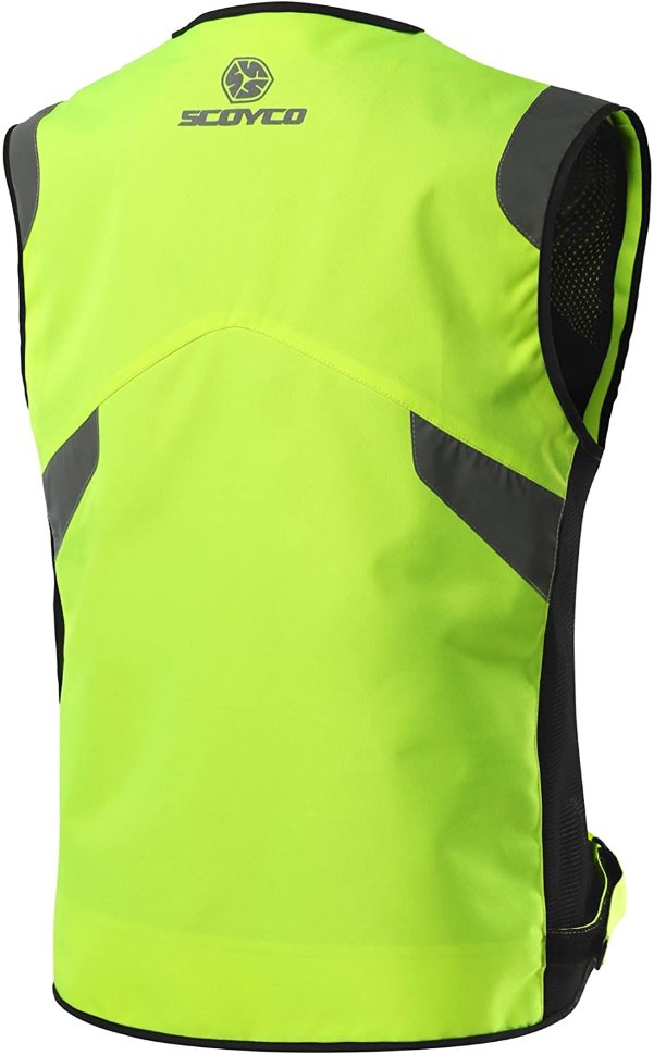 Светоотражающий мотожилет с защитой Scoyco JK30 Green