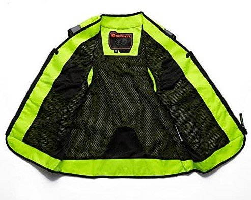Светоотражающий мотожилет с защитой Scoyco JK30 Green