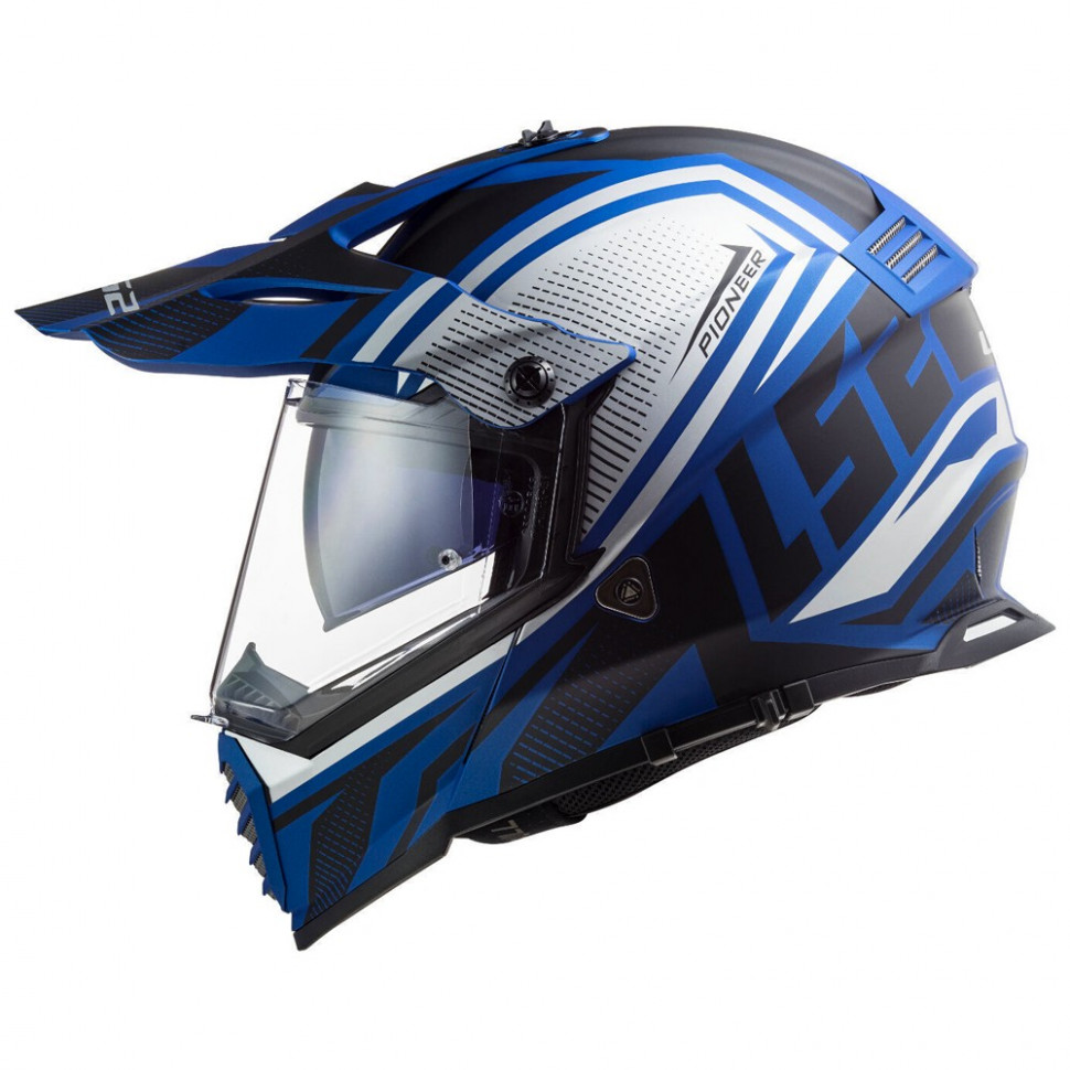Мотошлем LS2 MX436 Pioneer Evo Master Matt Black Blue