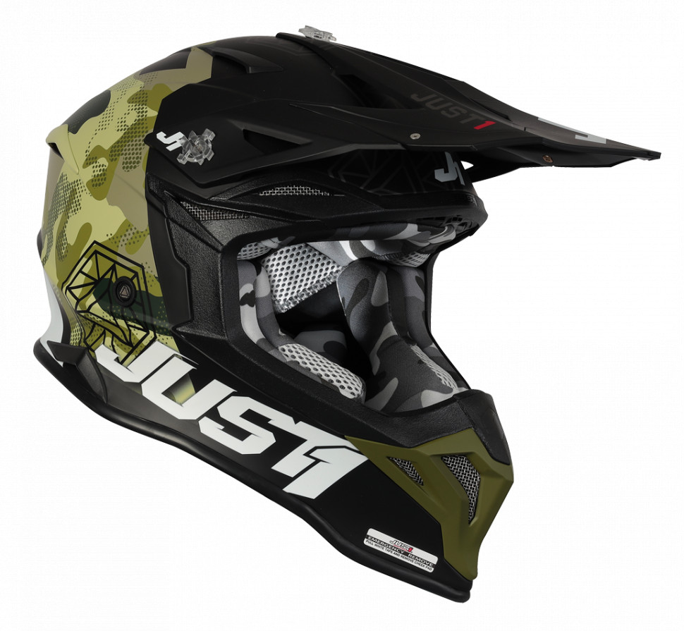 Мотошолом Just1 J39 Kinetic Camo Army Green/Black Matt